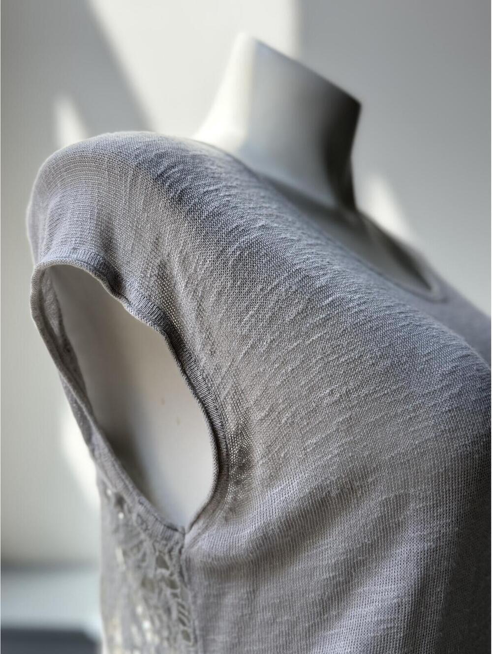 Bizio & Soci Italy Beige Linen Blend Lace Back Tunic Top - Picture 3 of 7